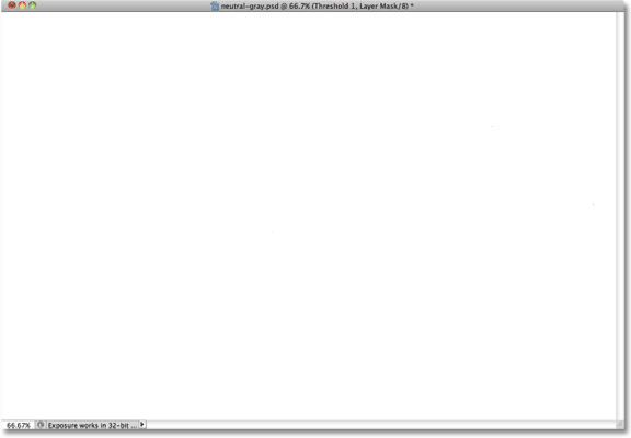 Gambar sekarang benar-benar putih dalam jendela dokumen. Image © 2010 Photoshop Essentials.com