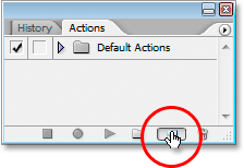 Klik ikon Create New Action di Actions Photoshop palet