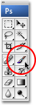 Selecting the Brush Tool in Photoshop. Image © 2008 Photoshop Essentials.com.