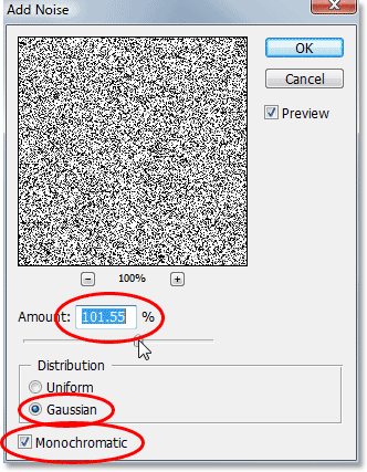 Photoshop's 'Add Noise' filter.