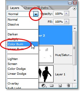 Changing the blend mode of the noise layer to 'Color Burn'.