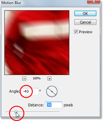 Photoshop's Motion Blur filter.