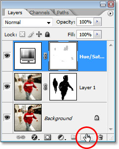 Clicking on the 'New Layer' icon at the bottom of the Layers palette.