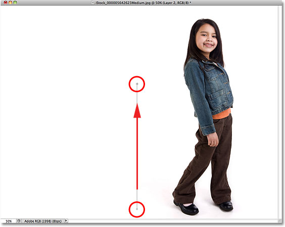 Menyeret abu-abu ke gradasi putih. Image � 2010 Photoshop Essentials.com.