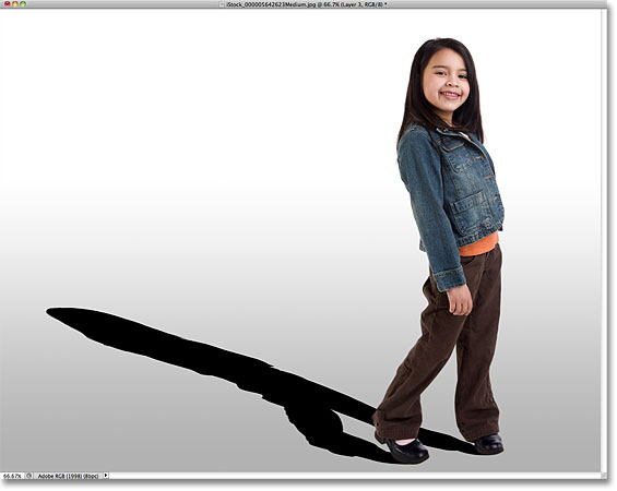 The shadow has been distorted. Image © 2010 Photoshop Essentials.com.