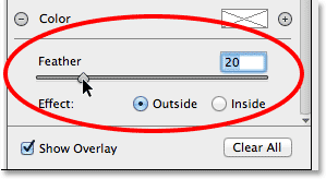 Memindahkan dan membentuk kembali Filter Radial. Image © 2013 Photoshop Essentials.com