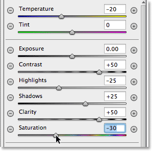 Pengaturan penyesuaian gambar untuk Filter Radial kedua. Image © 2013 Photoshop Essentials.com