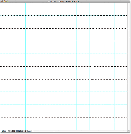 All of the horizontal guides have been selected. Image © 2011 Photoshop Essentials.com.