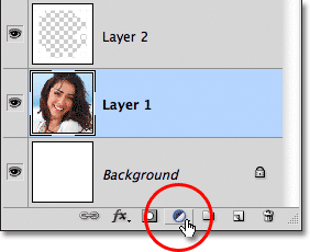 Photoshop Baru Penyesuaian Layer icon. Gambar © 2011 Photoshop Essentials.com.