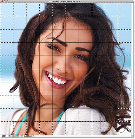 The outer squares in the grid are all selected. Image © 2011 Photoshop Essentials.com.