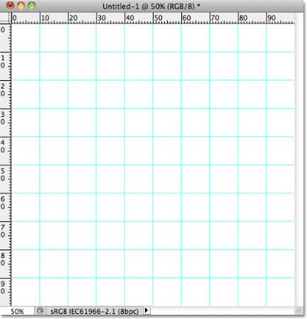 Horizontal and vertical Photoshop guides added. Image © 2011 Photoshop Essentials.com.