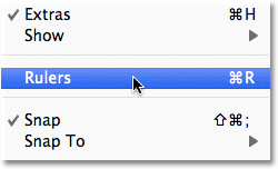 Turning on Photoshop's Rulers. Image © 2011 Photoshop Essentials.com.