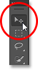 Memilih Move Tool dari panel Tools di Photoshop CS6. Image © 2013 Photoshop Essentials.com