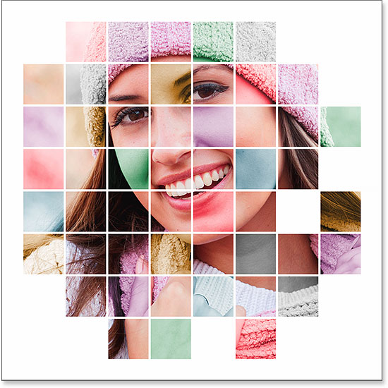 A colorized grid photo display created in Photoshop. Image © 2014 Photoshop Essentials.com.