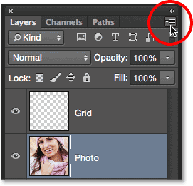 Clicking the menu icon. Image © 2014 Photoshop Essentials.com.