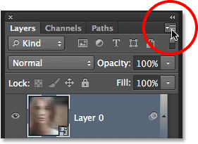 Mengklik lagi pada icon menu panel Layers. Image © 2013 Photoshop Essentials.com