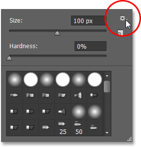 Memilih Brush Tool dari panel Tools. Image © 2013 Photoshop Essentials.com