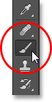 Selecting the Brush Tool from the Tools panel. Image © 2013 Photoshop Essentials.com