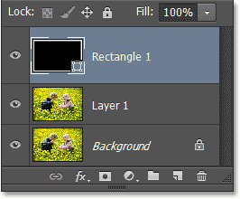 Новая форма слой появляется в панели Layers. Image © 2013 Photoshop Essentials.com