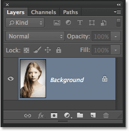 The original photo sitting on the Background layer in Photoshop CS6. Image © 2014 Photoshop Essentials.com