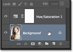 Selecting the Background layer. Image © 2014 Photoshop Essentials.com