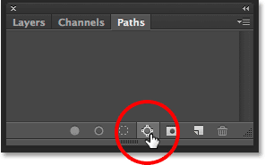 Clicking the Make Work Path From Selection icon. Image © 2014 Photoshop Essentials.com.