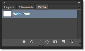 The new Work Path appears in the Paths panel. Image © 2014 Photoshop Essentials.com.