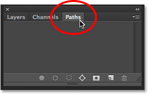 Opening the Paths panel. Image © 2014 Photoshop Essentials.com.