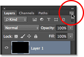 Ikon menu panel Layers. Image © 2013 Photoshop Essentials.com