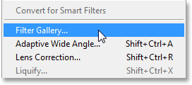 Membuka Galeri Filter di Photoshop CS6. Image © 2013 Photoshop Essentials.com