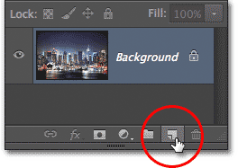 Clicking the New Layer in the Layers panel..