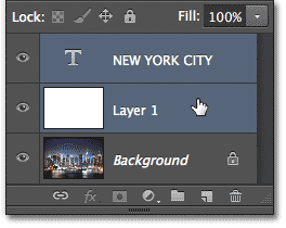 Selecting two layers at once in the Layers panel..