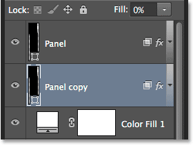 Слой копия Panel теперь сидит ниже оригинального слоя панели. Image © 2014 Photoshop Essentials.com.