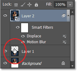 Tıklayarak önizleme küçük resim için Layer 1. Görüntü © Photoshop 2013 Essentials.com