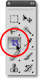 Selecting the Crop Tool in Photoshop. Image © 2010 Photoshop Essentials.com.