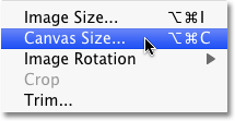 The Canvas Size command in Photoshop. Image © 2010 Photoshop Essentials.com.