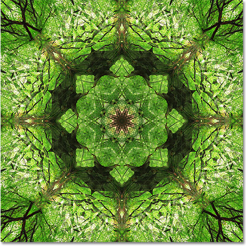 The final pattern design created from a single image in Photoshop. Image © 2010 Photoshop Essentials.com.