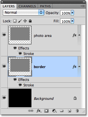 Mengganti nama layer dan menyeretnya antara asli dua lapisan. Image © 2010 Photoshop Essentials.com.