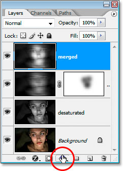 Klik New Fill Or Adjustment Layer icon