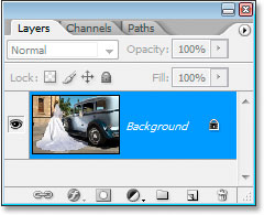 Photoshop's Layers palette showing the Background layer