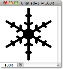 Drawing the first snowflake in Photoshop. Image © 2010 Photoshop Essentials.com.