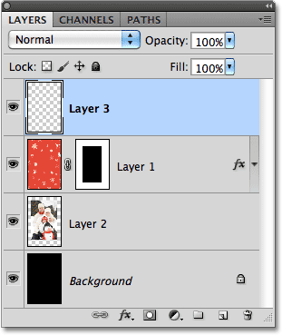 A new blank layer appears in the Layers panel. Image © 2010 Photoshop Essentials.com.