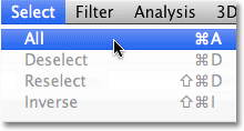 Photoshop Select All. Image © 2010 Photoshop Essentials.com.