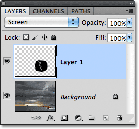 Digabung layer 1. Gambar © 2011 Photoshop Essentials.com.