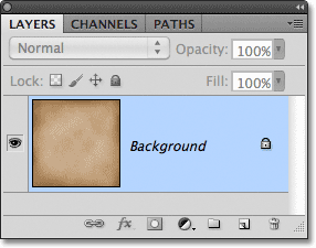 Layers flattened onto the Background layer in Photoshop. Image © 2011 Photoshop Essentials.com.