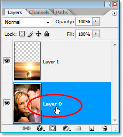 Renaming the Background layer.