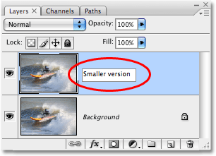 Renaming a layer in Photoshop. Image  © 2008 Photoshop Essentials.com. 