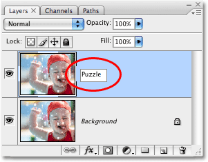 Renaming a layer in Photoshop. Image © 2008 Photoshop Essentials.com.