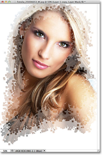 The third stage of the pixel effect. Image © 2011 Photoshop Essentials.