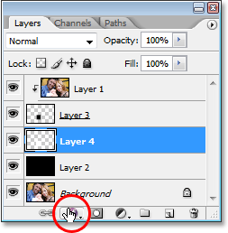 Mengklik ikon Layer Styles.